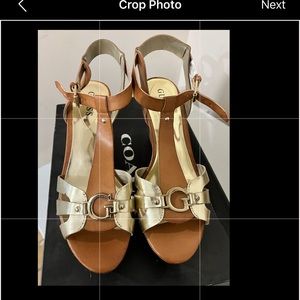 Brand new Guess platform leather sandals
